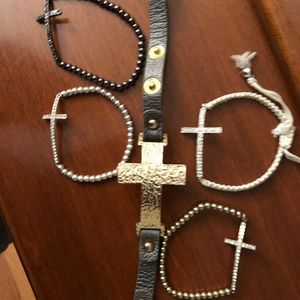 Cross bracelets -set of 5